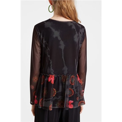 Camiseta floral transparencias
