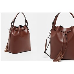 Bolso saco de piel Jila Marrón