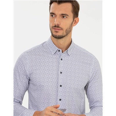 Mor Slim Fit Uzun Kollu Gömlek