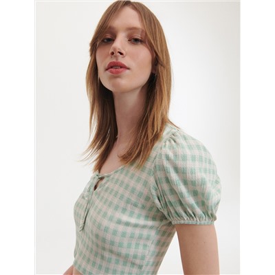 Crop Top aus strukturiertem Stoff