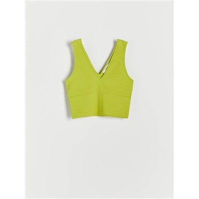 Kurzes Top aus Rippstrickjersey