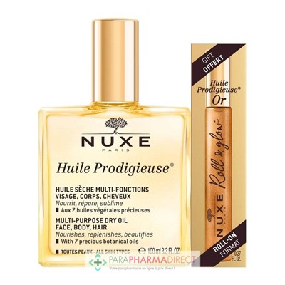 Nuxe Huile Prodigieuse Huile Sèche Multi-Fonctions 100ml + Roll-On Huile Prodigieuse Or 8ml OFFERT