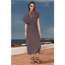 LIMITED EDITION STRIPED DRAPED DRESS