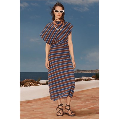 LIMITED EDITION STRIPED DRAPED DRESS