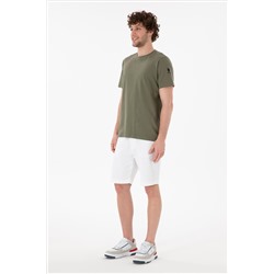 Erkek Regular Fit Bisiklet Yaka Koyu Haki Basic Tişört