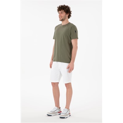 Erkek Regular Fit Bisiklet Yaka Koyu Haki Basic Tişört