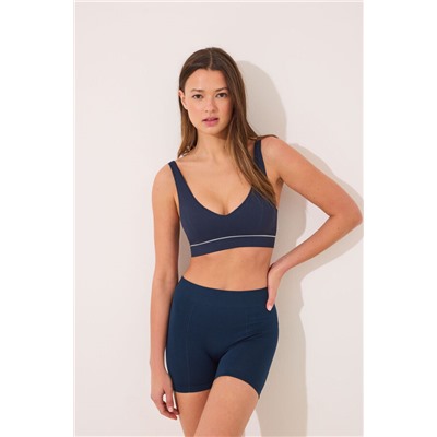 Sujetador seamless canalé azul