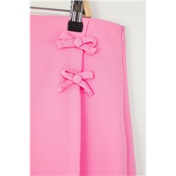 Pembe Fiyonklu Büyük Beden Dokuma Şort Etek TBBSS25AP00003