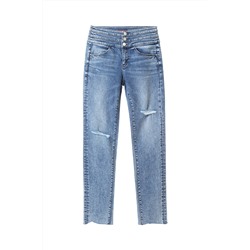 Vaquero slim de tiro alto Azul