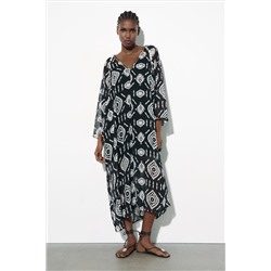 VESTIDO KAFTÁN ESTAMPADO ABALORIOS