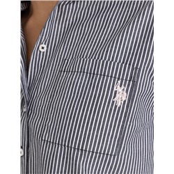 LONG SLEEVE RELAXED STRIPE POPLIN SHIRT