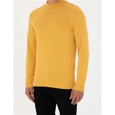 Hardal Slim Fit Yarım Balıkçı Basic Triko Kazak