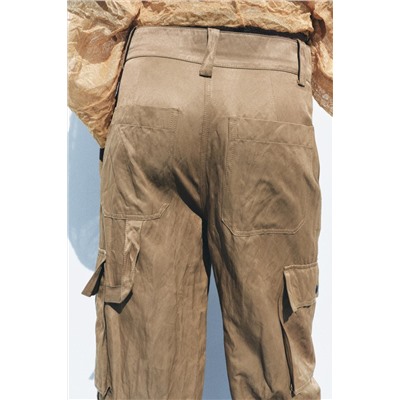 ZW COLLECTION WRINKLED CARGO TROUSERS