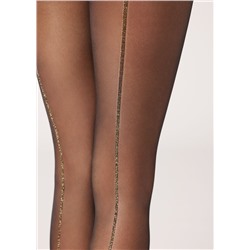 Transparente Strumpfhose 30 Denier mit Glitzernaht