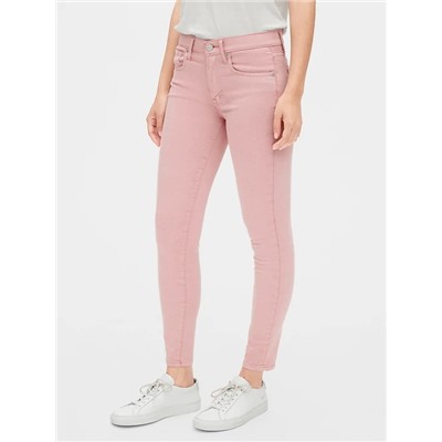 Soft Wear Mid Rise True Skinny Ankle Jeans in Color