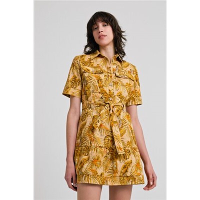 Vestido camisero tropical