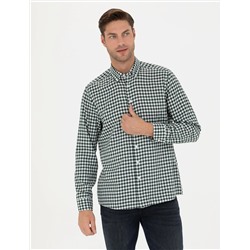 Haki Regular Fit Uzun Kollu Gömlek