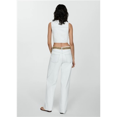Chaleco vaquero crop bolsillos