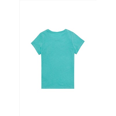 Kız Çocuk Mint Basic Bisiklet Yaka Tişört