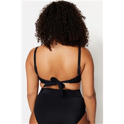 Siyah Kare Yaka Bralette Büyük Beden Bikini Üstü TBBSS23CT00005