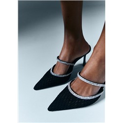 Zapato tacón destalonado strass