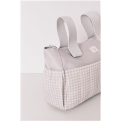Neceser mediano "maternity" cuadros vichy gris