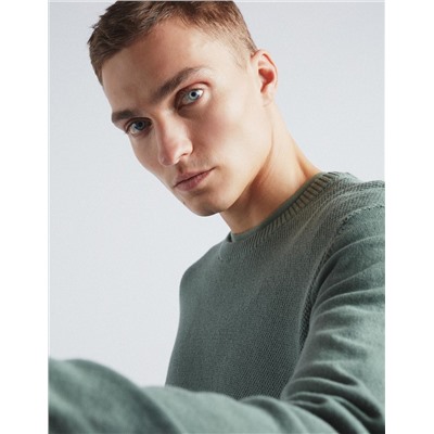 Knitted Jumper, Men, Dark Green