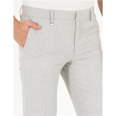 Gri Keten Karışımlı Jogger Kumaş Pantolon