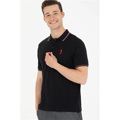 Erkek Siyah Basic Polo Yaka Tişört