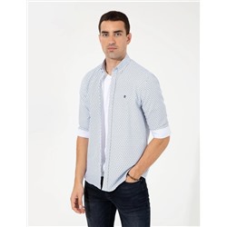 Lacivert Slim Fit Uzun Kollu Gömlek
