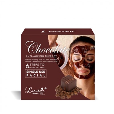 LUSTER Chocolate Facial Kit (New) Набор: Пенка для умывания, Скраб для лица, Массажный крем для лица, Массажный гель для лица, Маска для лица, Сыворотка для лица 6*40мл
