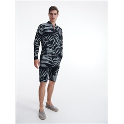 Bomber-Sweatshirt mit Pflanzenmotiv