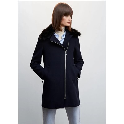 Abrigo cuello pelo desmontable -  Mujer | MANGO OUTLET Melilla