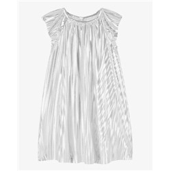 Toddler Metallic Pleated Flutter Party Dress