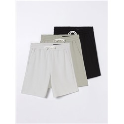 PACK OF 3 PAIRS OF BASIC PLUSH BERMUDA SHORTS