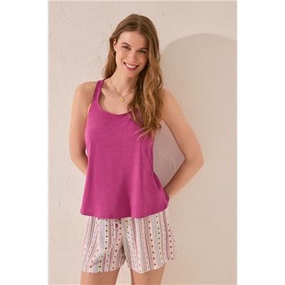 Camiseta tirantes algodón morado
