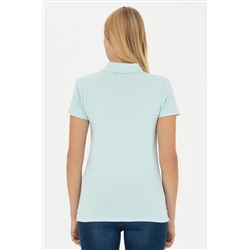 Kadın Su Yeşili Basic Polo Yaka Tişört