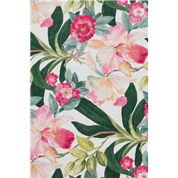 Flora Polycotton Masa Örtüsü - Koyu Pembe - 160x160cm