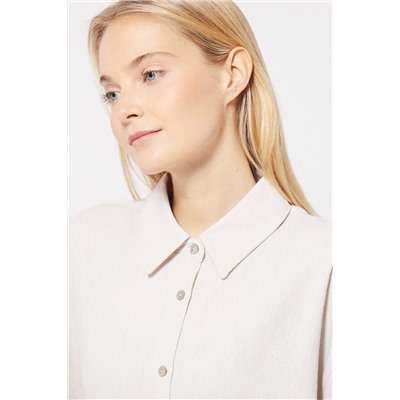 Camisa de lino Beige
