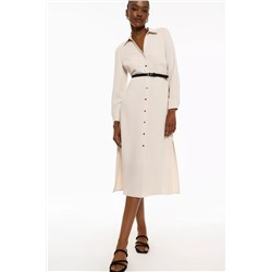 Long shirt dress with belt