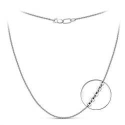 Цепь из серебра родированная - Якорная круглая, 50 см 81035141350
