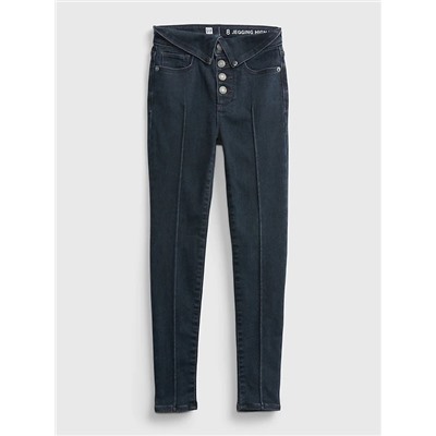 Kids High Rise Collar Jeggings with Max Stretch