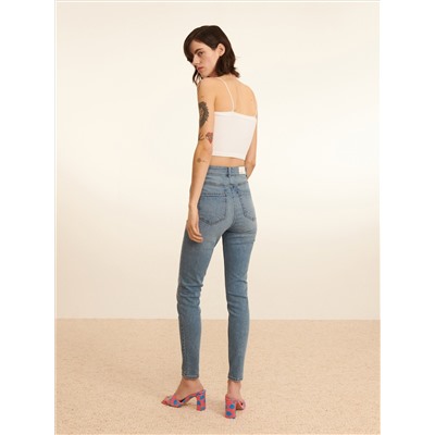Slim-Jeans mit hoher Leibhöhe