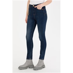 Kadın Koyu Mavi Jean Pantolon