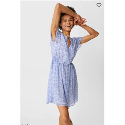 Fit & Flare Kleid - recycelt - geblümt