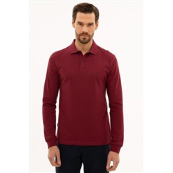 Pierre Cardin Erkek Bordo Slim Fit Polo Yaka Sweatshirt G021GL082.000.1208969