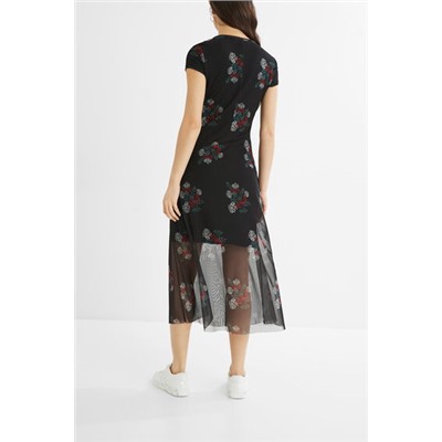 Vestido midi doble capa