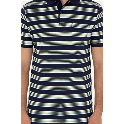 Erkek Regular Fit Polo Yaka Lacivert Tişört