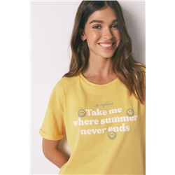 Camiseta Smiley amarillo 100% algodón