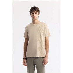Avva, Erkek Vizon Baskılı Bisiklet Yaka İnterlok T-Shirt A41Y1175